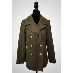 Old Navy Dark Olive Pea Coat, Size Small